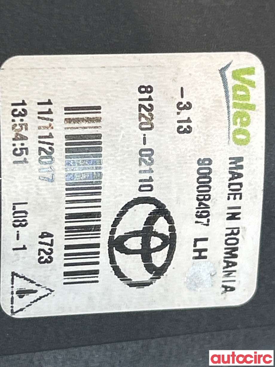 Tåkelykt venstre foran til Toyota C-HR 2016-->>  (TOYOTA|8122002110||81220-02110)