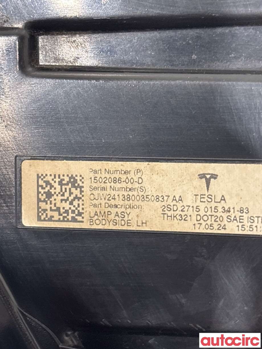 Baklykt venstre til Tesla Model Y 2021-2024 (Type I)  (TESLA|1502086-00-D|)