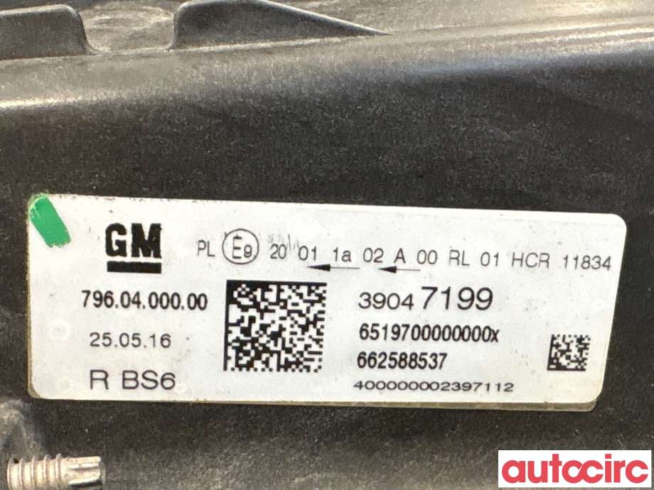 Frontlykt høyre halogen til Opel Astra K 2015-->> (OPEL|13488970|7960400000|39081893)