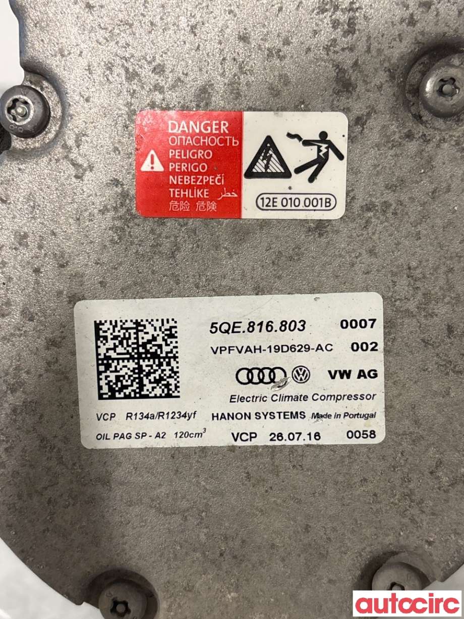 Aircondition kompressor til VW Passat 2015-2019 (Fase 1) (B8) (B8) (VOLKSWAGEN|5QE816803|)