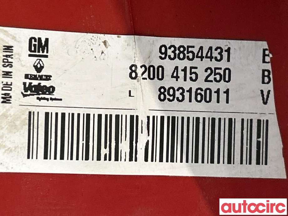 Baklykt venstre til Opel Vivaro A 2006-2014 (OPEL|93854431|89316011)