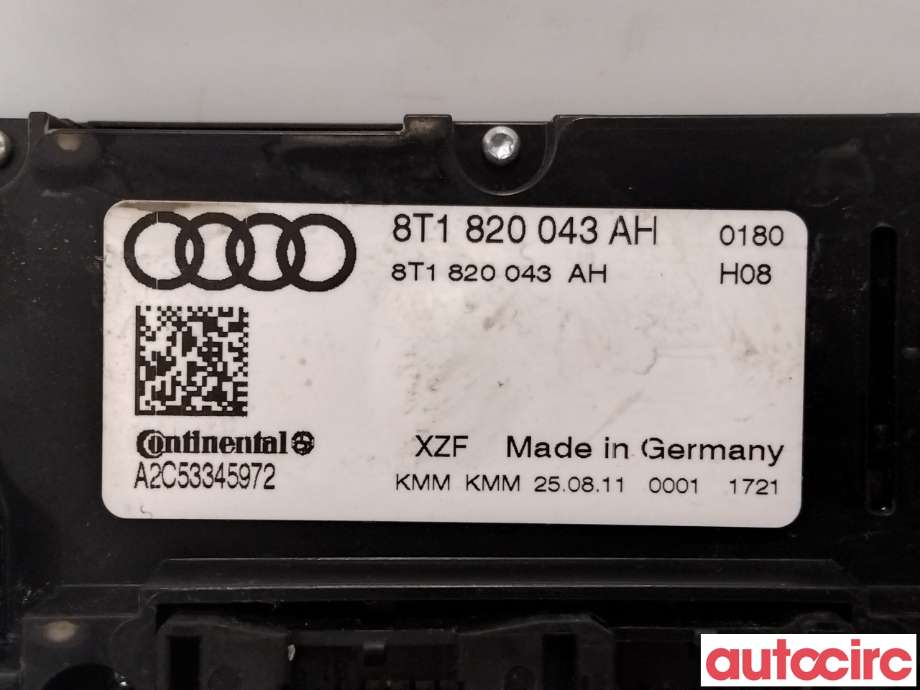 Varmeapparat betjening til Audi A4 2007-2014 (Type IV) (B8) (B8) (AUDI|8T1820043AH|A2C53345972|8T1820043AS)