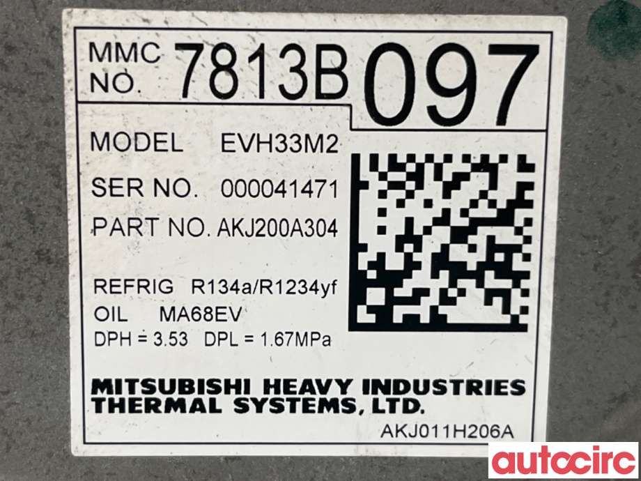 Aircondition kompressor til Mitsubishi Outlander 2015-->> (Type III, Fase 2) (MITSUBISHI|7813B174|AKJ200A304|7813B097)