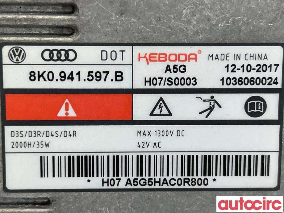 Styreenhet xenon/ballast til Škoda Superb 2015-->> (Type III) (SKODA|8K0941597E||8K0941597B)