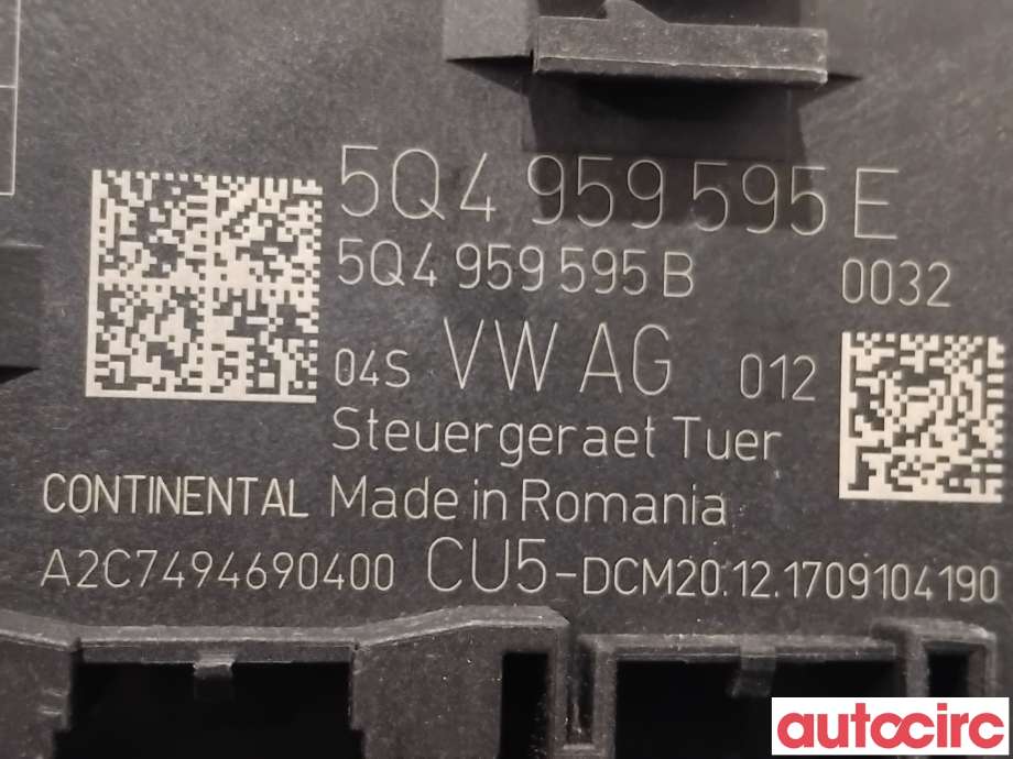 Styreenhet dør venstre foran til Škoda Superb 2015-->> (Type III)  (SKODA|5Q4959595E|A2C7494690400)