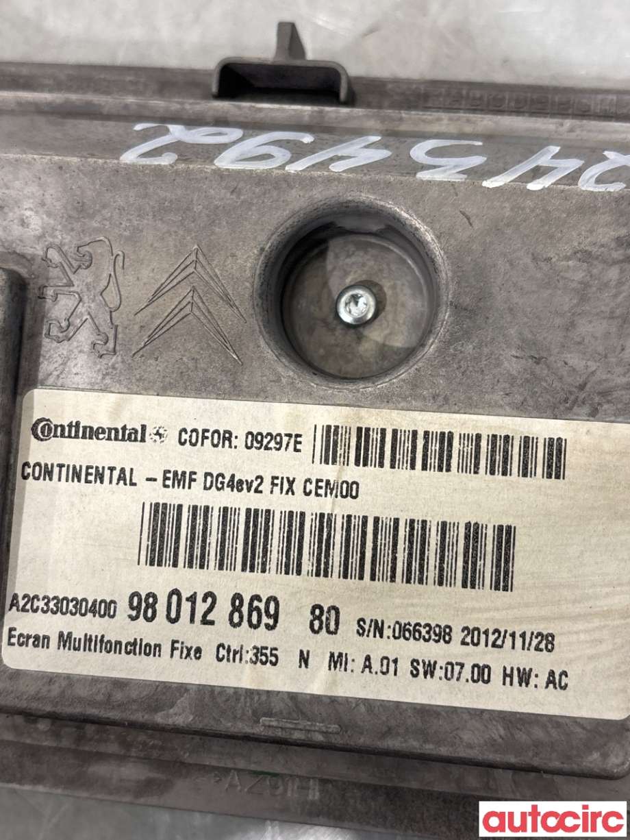 Instrument kjørecomputer til Peugeot 508 2011-2014 (Type I, Fase 1) (PEUGEOT|9801286980|A2C33030400)