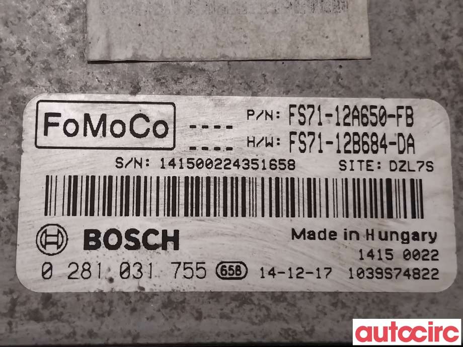 Styreenhet motor til Ford Mondeo 2014-2019 (Type V, Fase 1) (FORD|1880812|0281031755|FS71-12B684-DA)