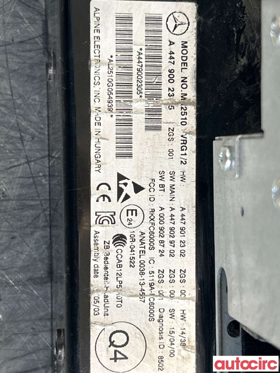 Bilstereo til Mercedes Vito 2014-->> (W447) (W447) (MERCEDES|A4479002305|)