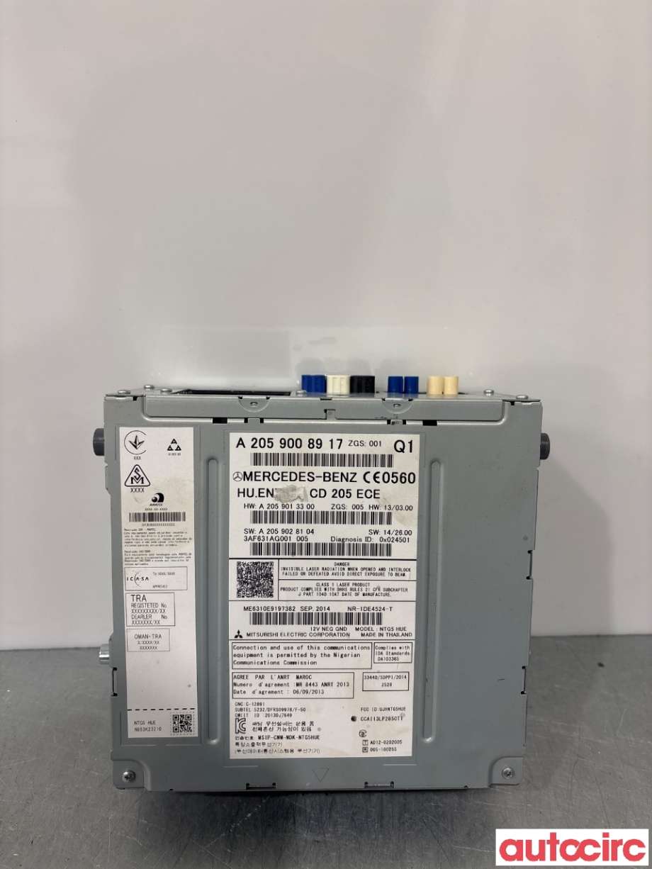 Bilstereo navigasjon til Mercedes C-Klasse 2014-2018 (Fase 1) (W205) (W205) (MERCEDES|A2059000241||A2059008917)