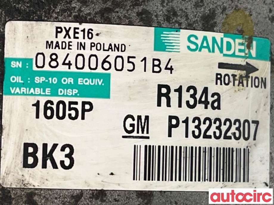 Aircondition kompressor til Opel Insignia A 2009-2014  (OPEL|95516239|PXE161605|13232307)