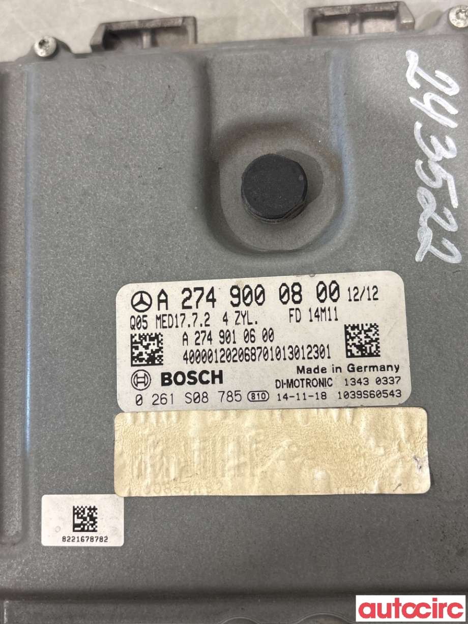 Styreenhet motor til Mercedes C-Klasse 2014-2018 (Fase 1) (W205) (W205) (MERCEDES|A2749000800|0261S08785)