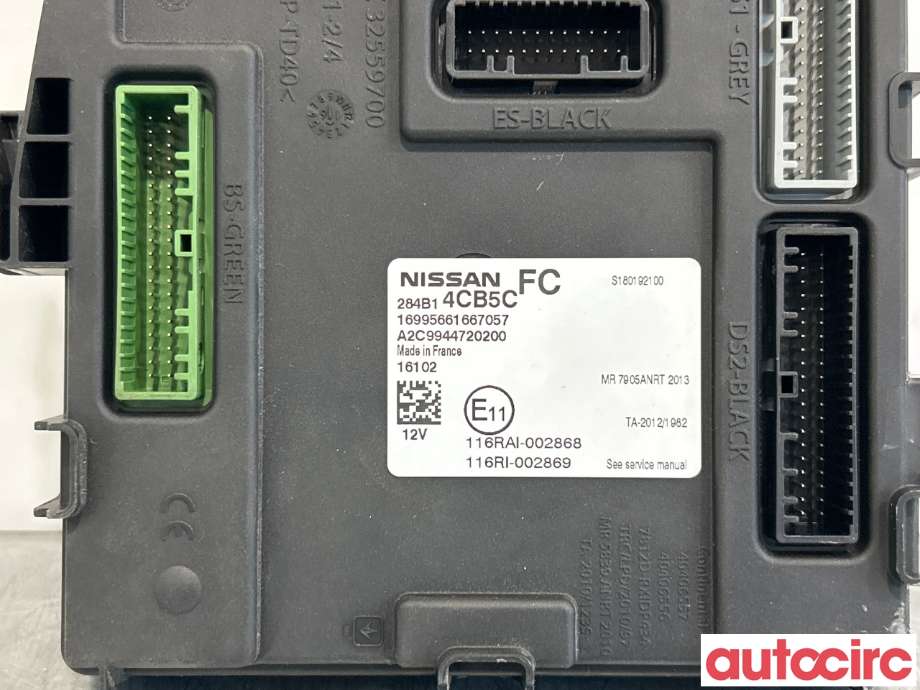 Styreenhet comfort (BCM) til Nissan Qashqai 2014-2021 (Type II) (NISSAN|284B14CB5C|A2C9944720200)