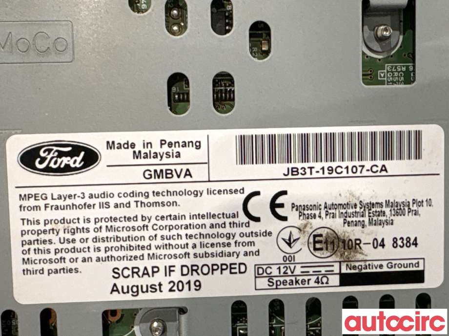Bilstereo navigasjon til Ford Ranger / Ranger Raptor 2015-2022 (FORD|2478611|CQ-CJ68F34M|JB3T-19C107-CA)