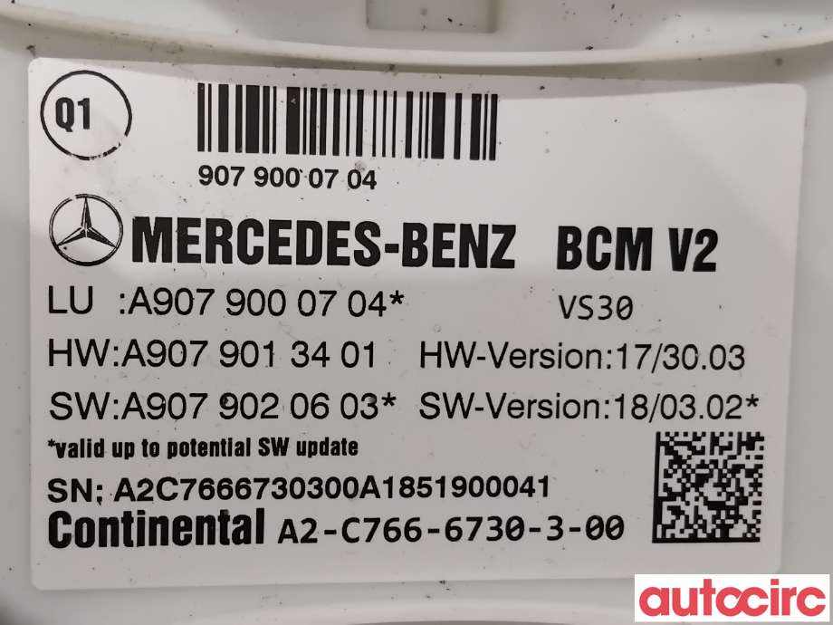 Styreenhet diverse til Mercedes Sprinter, 2018-->> (907/910) (907/910) (MERCEDES|A9079007404)
