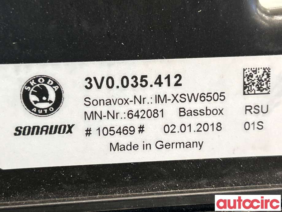 Bilstereo høyttaler til Škoda Superb 2015-->> (Type III) (SKODA|3V0035412|)
