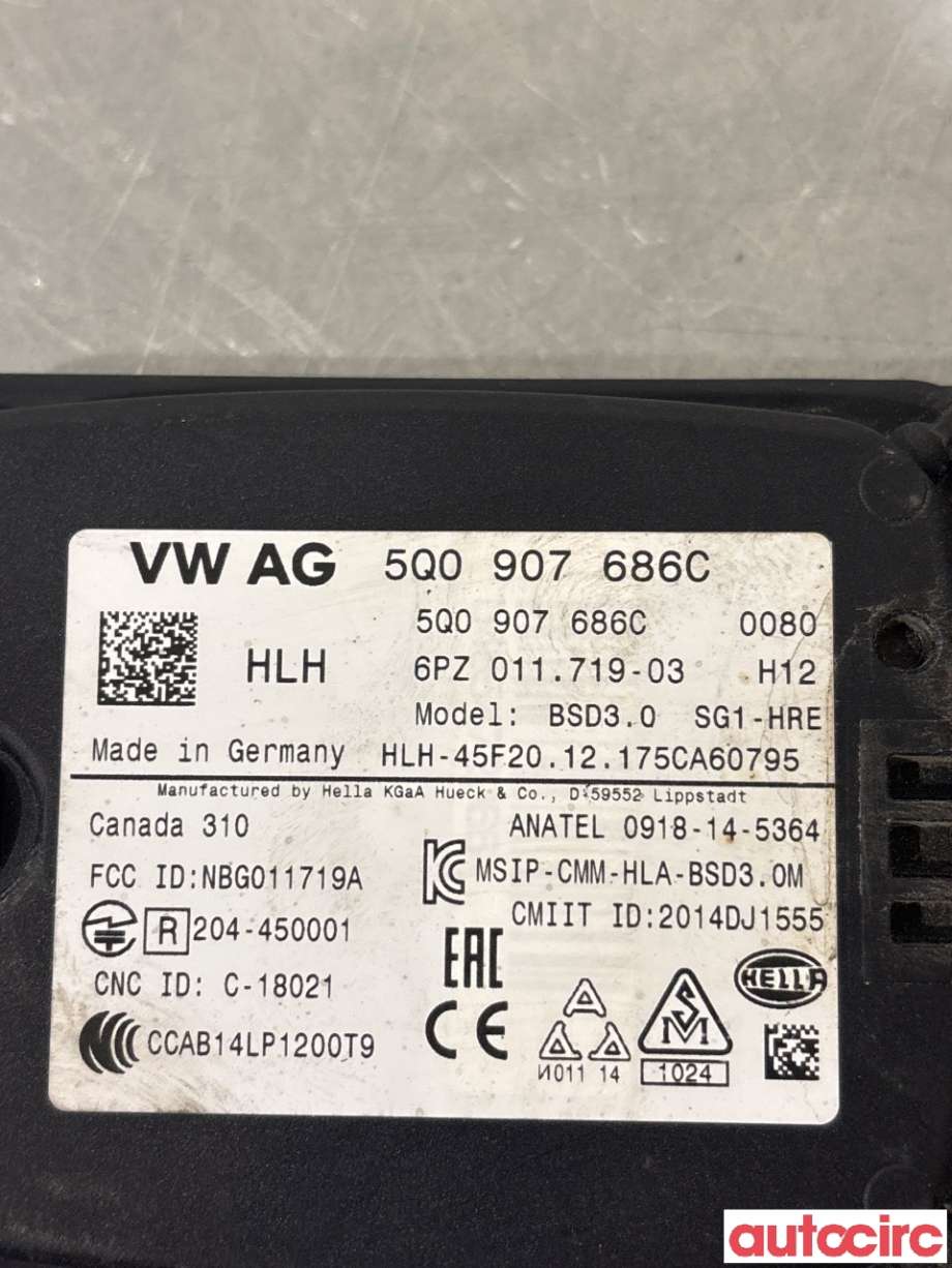 Sensor radar til Škoda Superb 2015-->> (Type III)  (SKODA|5Q0907686C|)