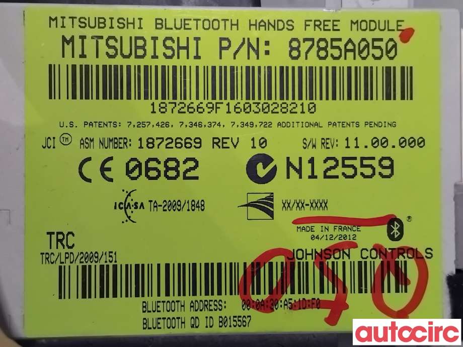 Dashbord telefon til Peugeot 4008 2012-2017 (PEUGEOT|1609545680|8785A052|1694341180)