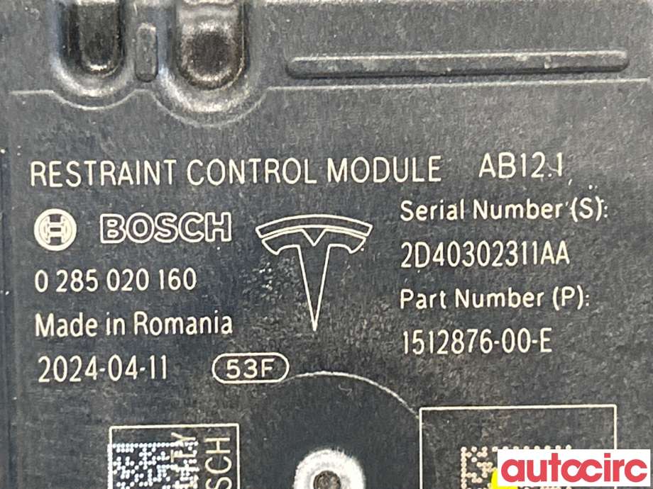 Airbag elektronikk til Tesla Model Y 2021-2024 (Type I) (TESLA|1512876-00-E|0285020160)