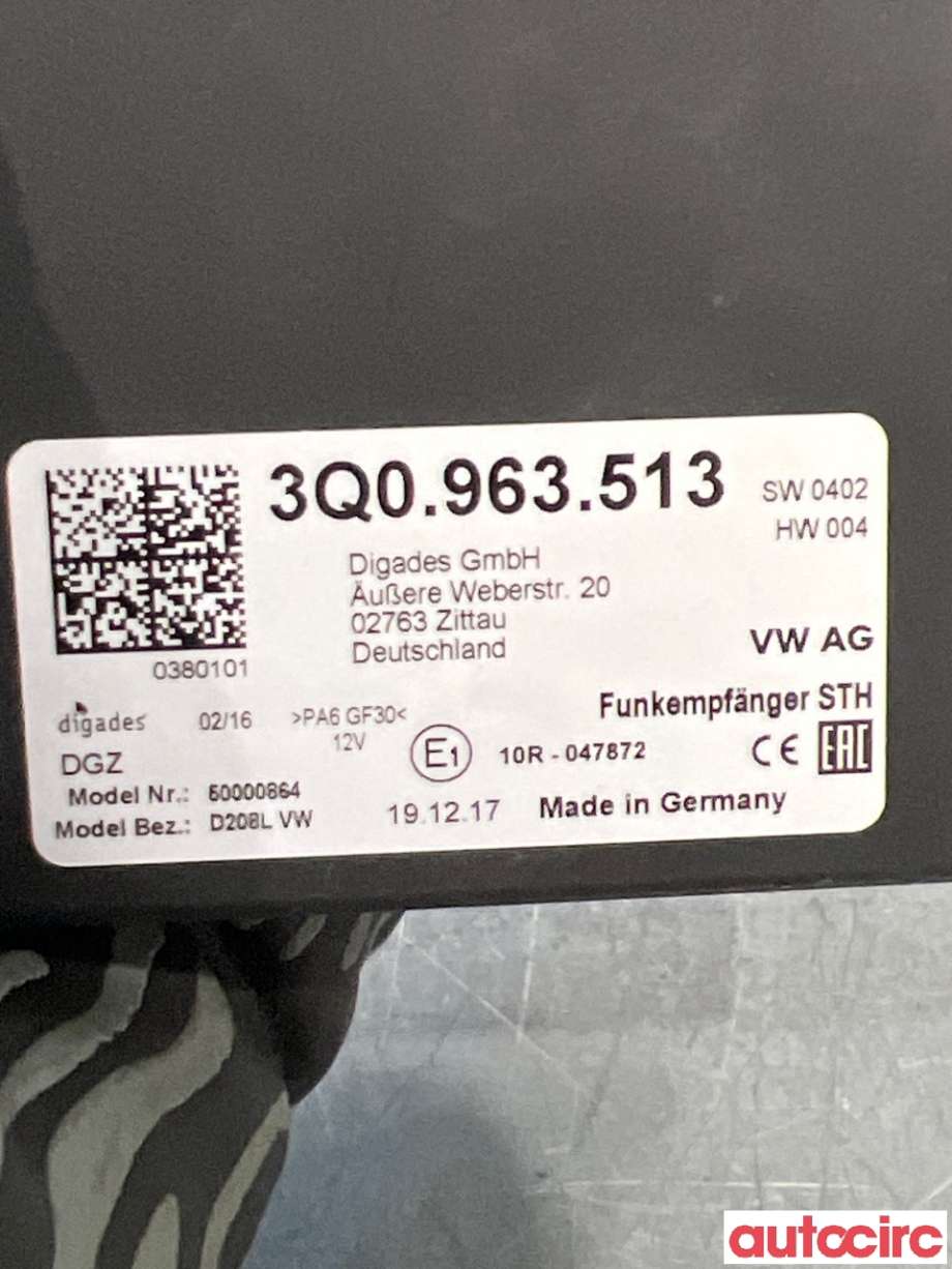 Styreenhet diverse til Škoda Superb 2015-->> (Type III) (SKODA|3Q0963513C||3Q0963513)