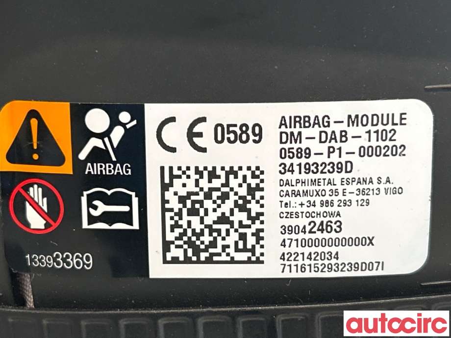 Airbag rattpute til Opel Astra K 2015-->> (OPEL|39042463|)