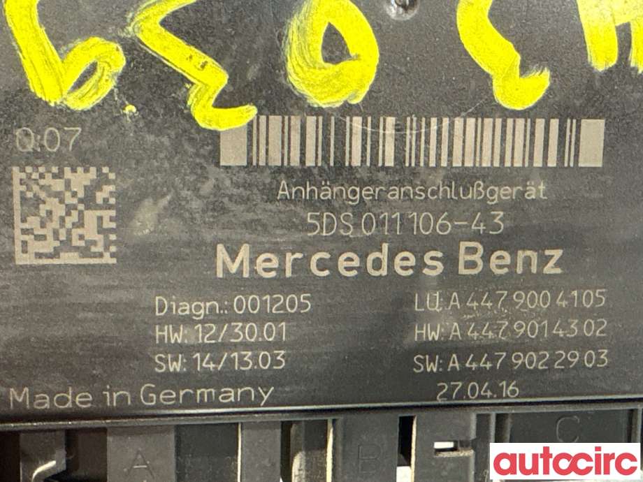 Styreenhet hengerfeste til Mercedes Vito 2014-->> (W447) (W447) (MERCEDES|A4479004910|5DS011106-43|A4479004105)