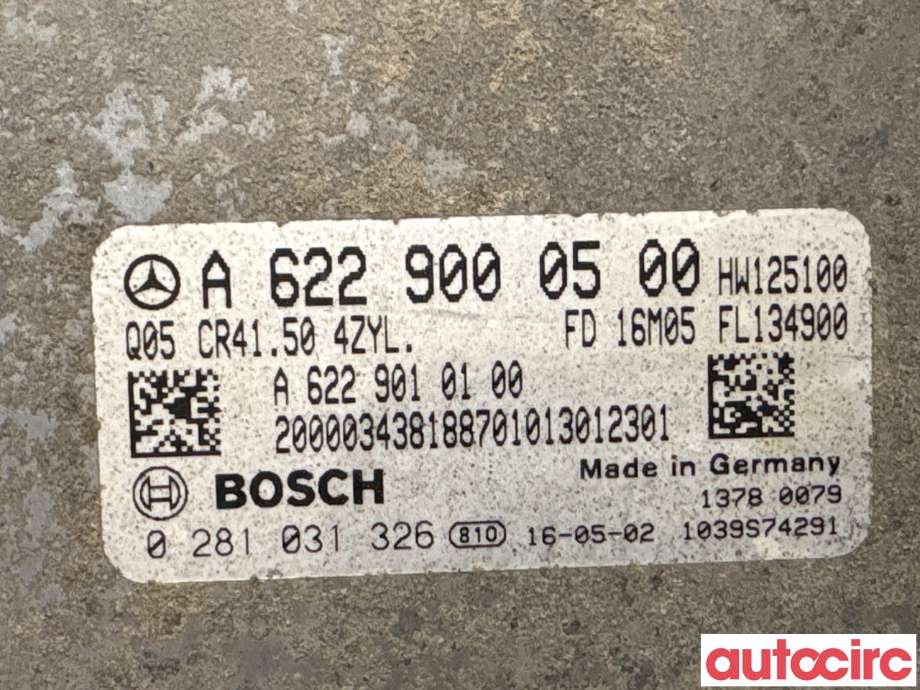 Styreenhet motor til Mercedes Vito 2014-->> (W447) (W447) (MERCEDES|A6229000500|0281031326)