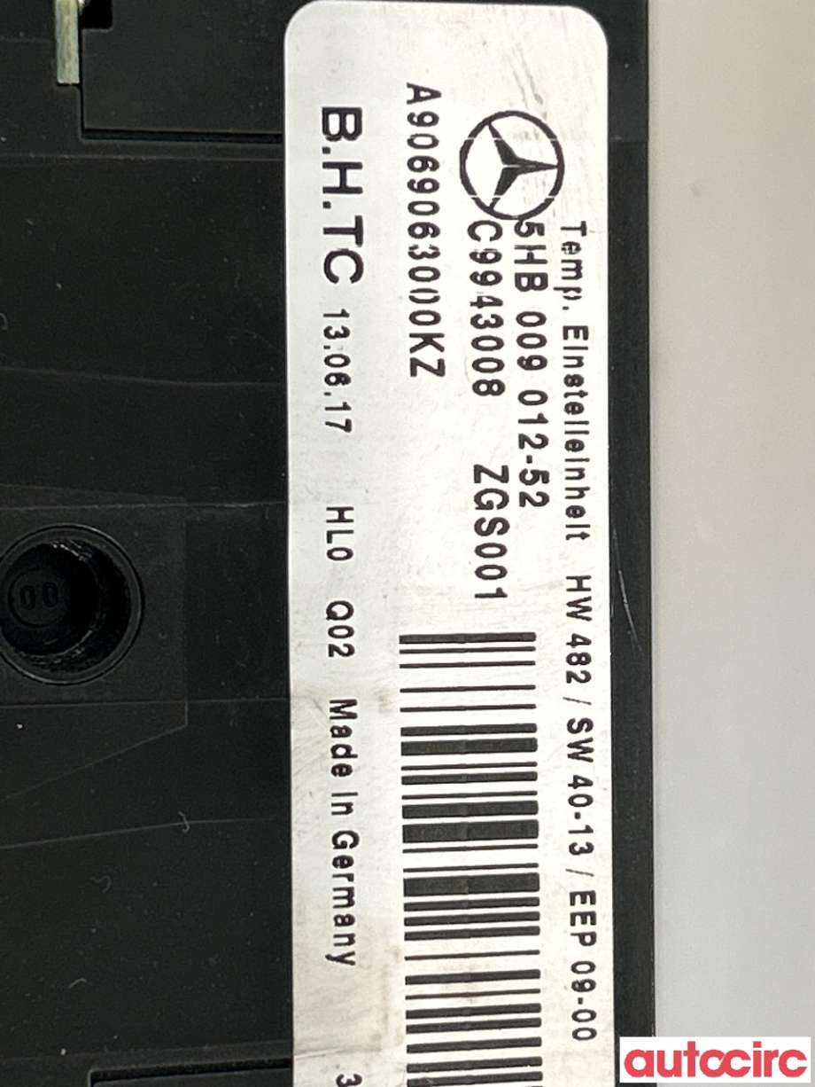 Varmeapparat betjening til Mercedes Sprinter 2013-2018 (Fase 2) (906) (906) (MERCEDES|A9069064100|5HB009012-52|A9069063000)