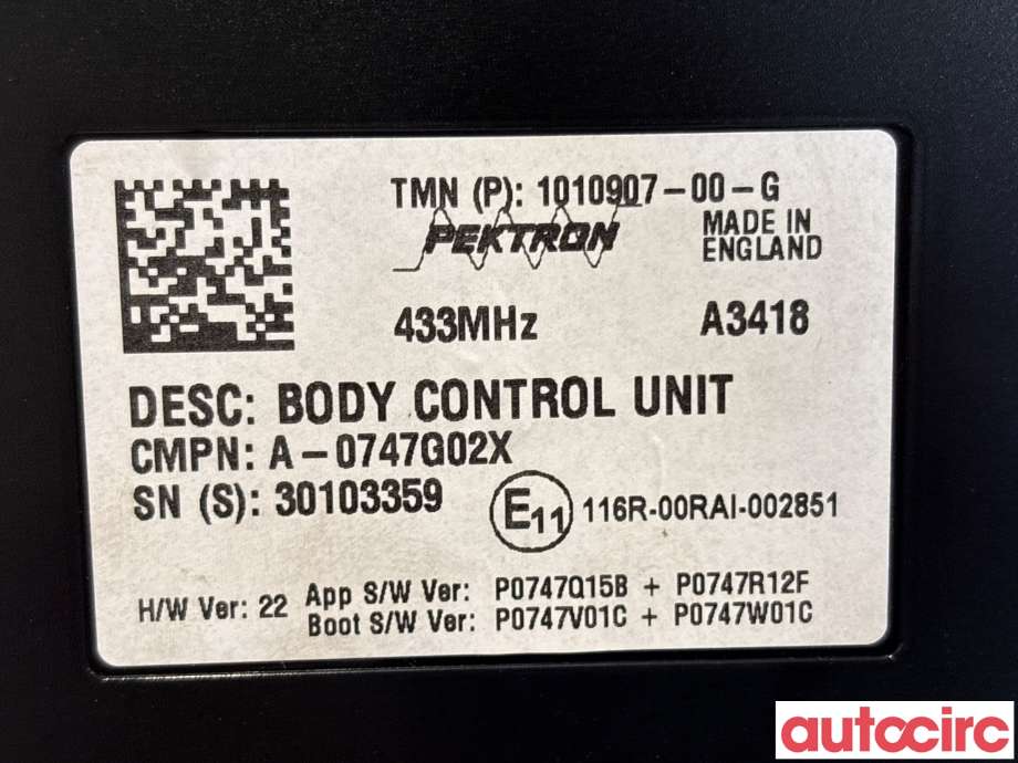 Styreenhet comfort (BCM) til Tesla Model S 2016-2021 (Fase 2) (TESLA|1010907-00-G|A-0747G02X)