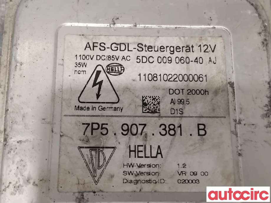 Styreenhet xenon/ballast til Porsche Cayenne 2010-2017 (92A) (92A) (PORSCHE|95861838101|5DC009060-40|7P5907381B)