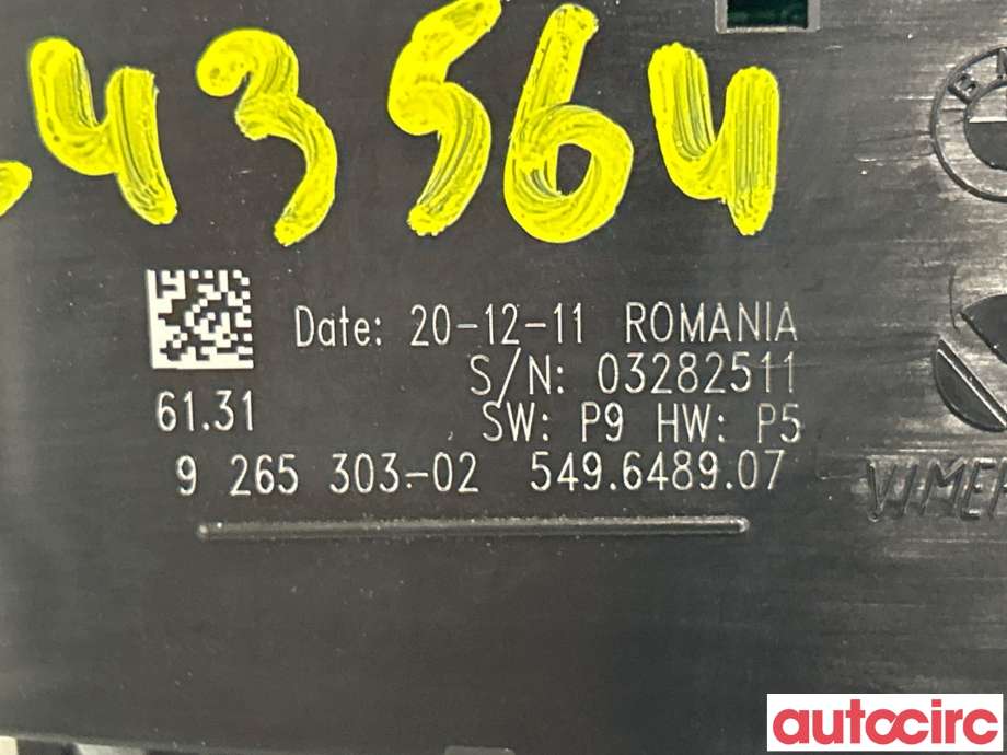 Bryter lys til BMW 1-Serie 2011-2015 (Fase 1) (F20/F21) (F20/F21) (BMW|61319265303||9265303-02)