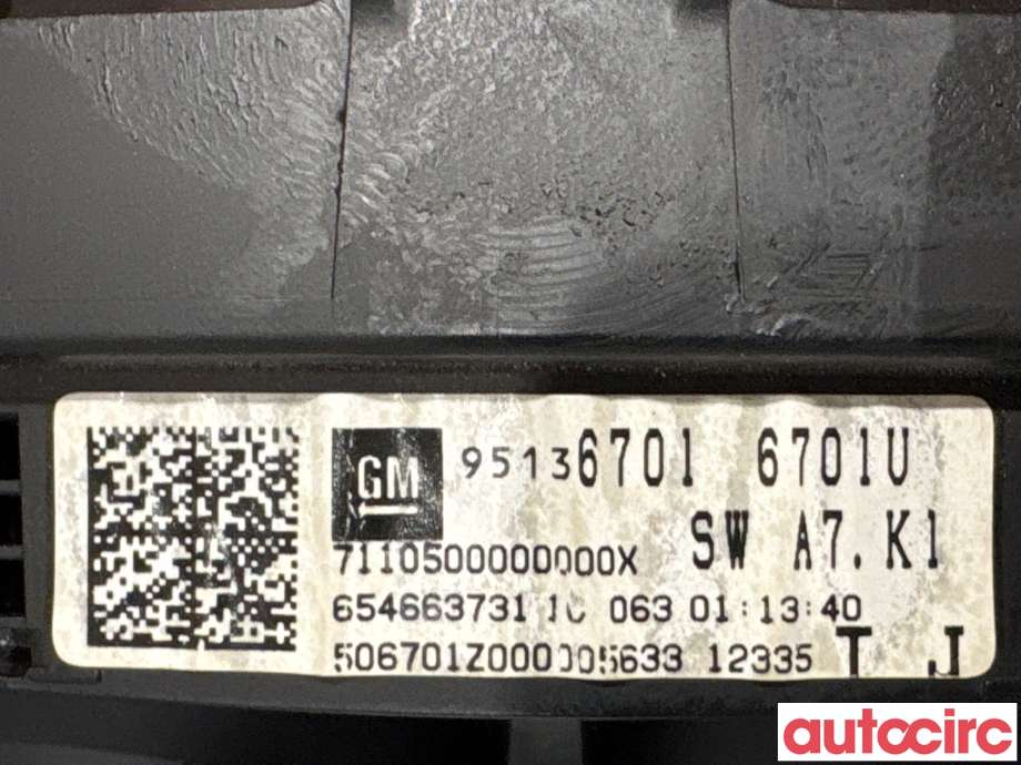Instrumentpanel til Opel Mokka 2012-2016 (Type I, Fase 1)  (OPEL|95316676|654663731|95136701)