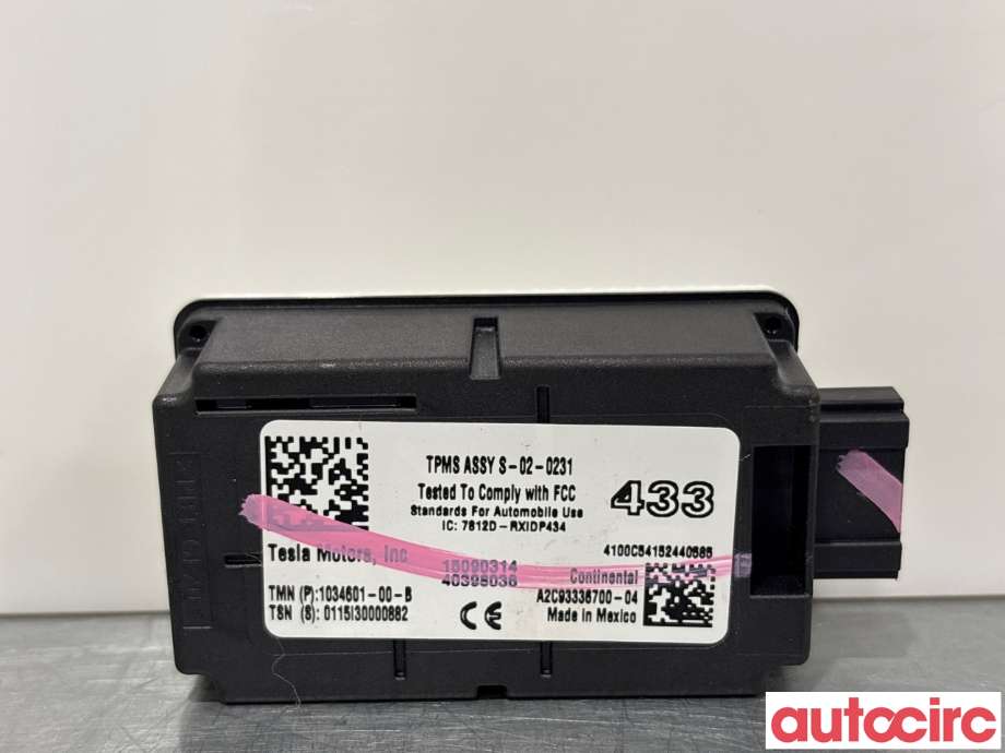 Sensor dekktrykk til Tesla Model S, 2013-2016 (Fase 1)  (TESLA|1034601-00-B)