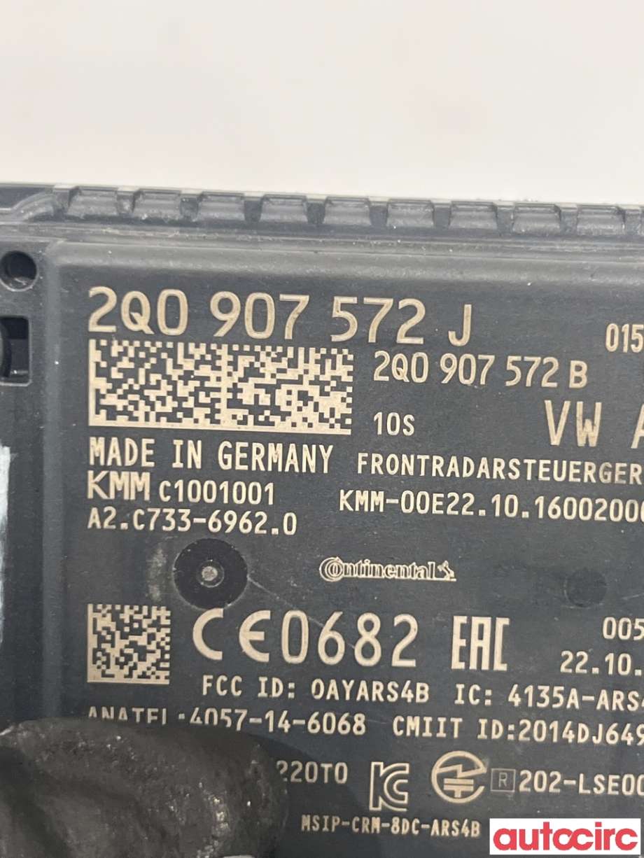 Sensor radar til VW Tiguan 2016-2020 (Type II, Fase 1) (VOLKSWAGEN|2Q0907561K||2Q0907572J)