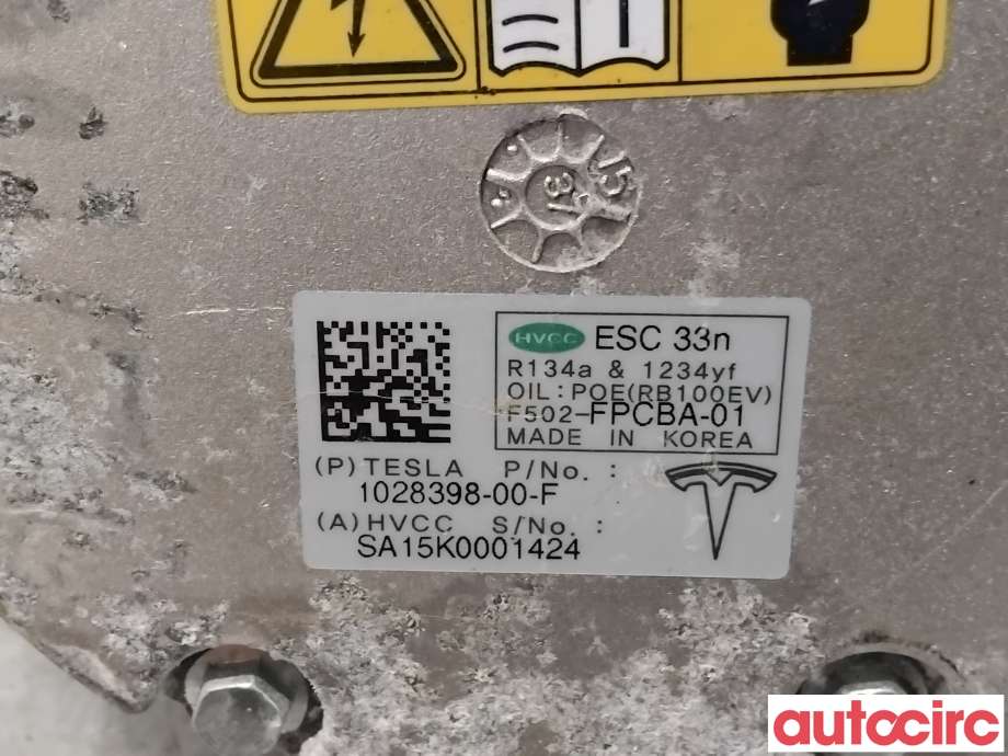 Aircondition kompressor til Tesla Model S 2016-2021 (Fase 2) (TESLA|1028398-00-F|F502-FPCBA-01)