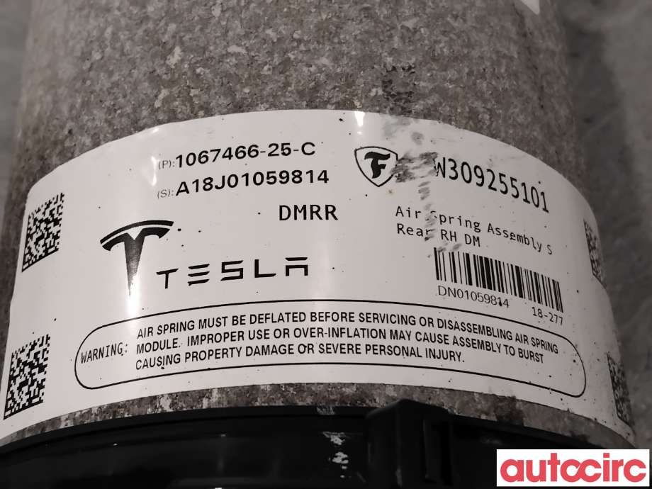 Fjær foran nivå luftpute/belg til Tesla Model S 2016-2021 (Fase 2)  (TESLA|1067466-25-C|)