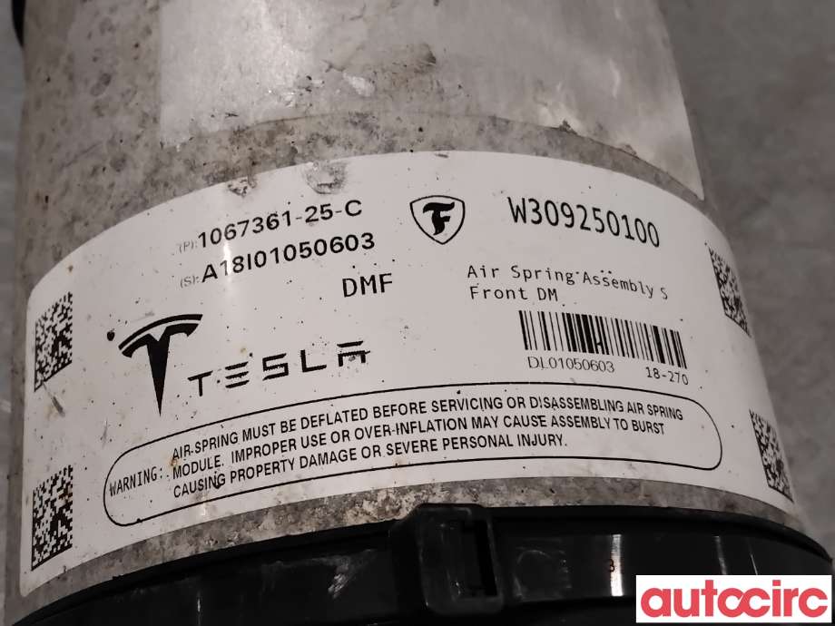 Fjær foran nivå luftpute/belg til Tesla Model S 2016-2021 (Fase 2)  (TESLA|1067361-25-C|)
