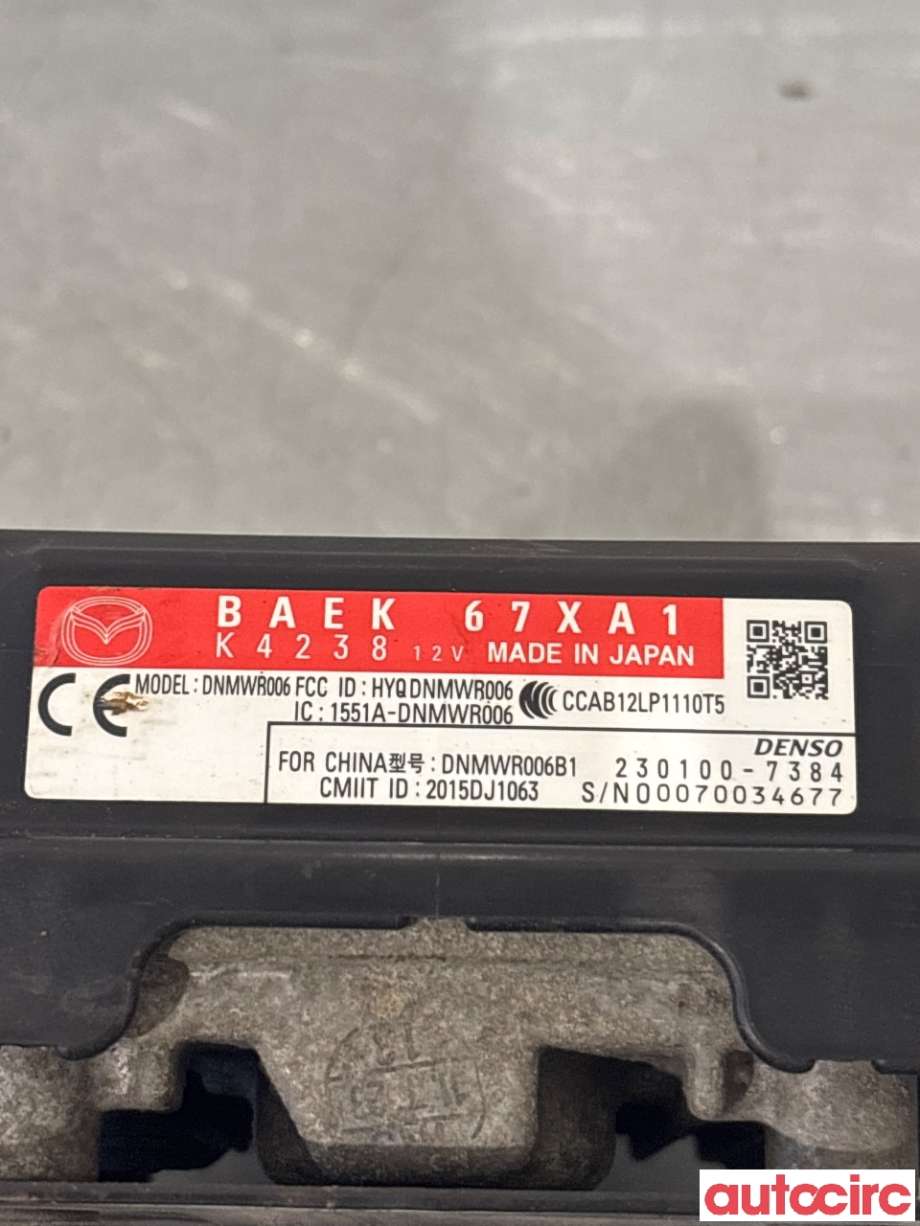 Sensor radar til Mazda 6 2015-2018 (Type III, Fase 2) (MAZDA|BAEK-67-XA1G|230100-7384|BAEK67XA1)