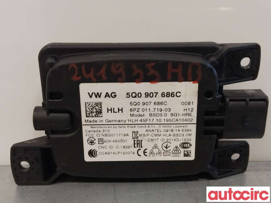 Sensor radar til VW e-Golf 2017-2020 (Fase 2)  (VOLKSWAGEN|5Q0907686C|6PZ011719-03)