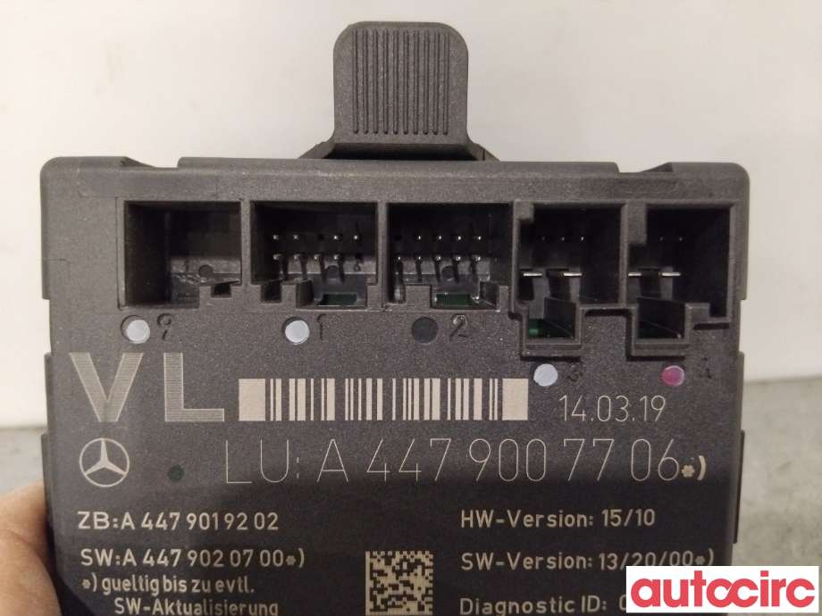 Styreenhet dør venstre foran til Mercedes Vito 2014-->> (W447) (W447) (MERCEDES|A4479007706|A2-C733-7660-4-00|A4479007906)