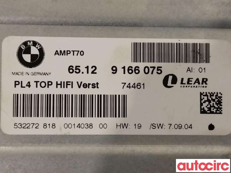 Bilstereo forsterker til BMW X5 2007-2013 (E70) (E70) (BMW|65126834899|AMPT70|65129166075)