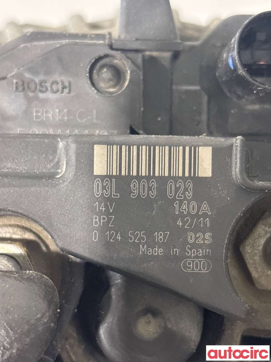 Dynamo til Audi A3 2009-2012 (Type II, Fase 2)  (AUDI|03L903023|0124525187)