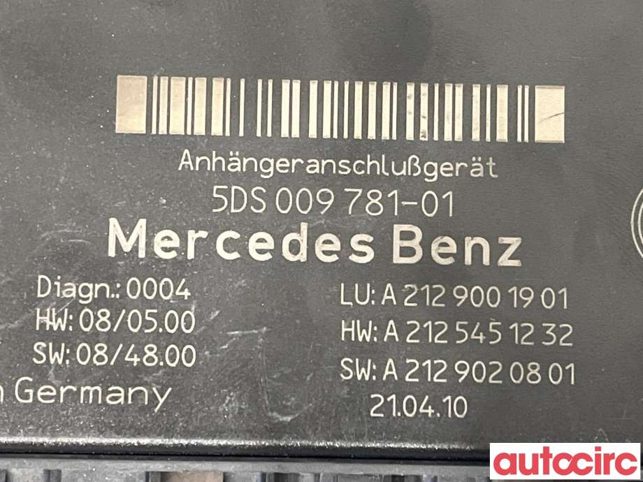 Styreenhet hengerfeste til Mercedes E-Klasse 2009-2013 (Fase 1) (W212) (W212) (MERCEDES|A2129001901)