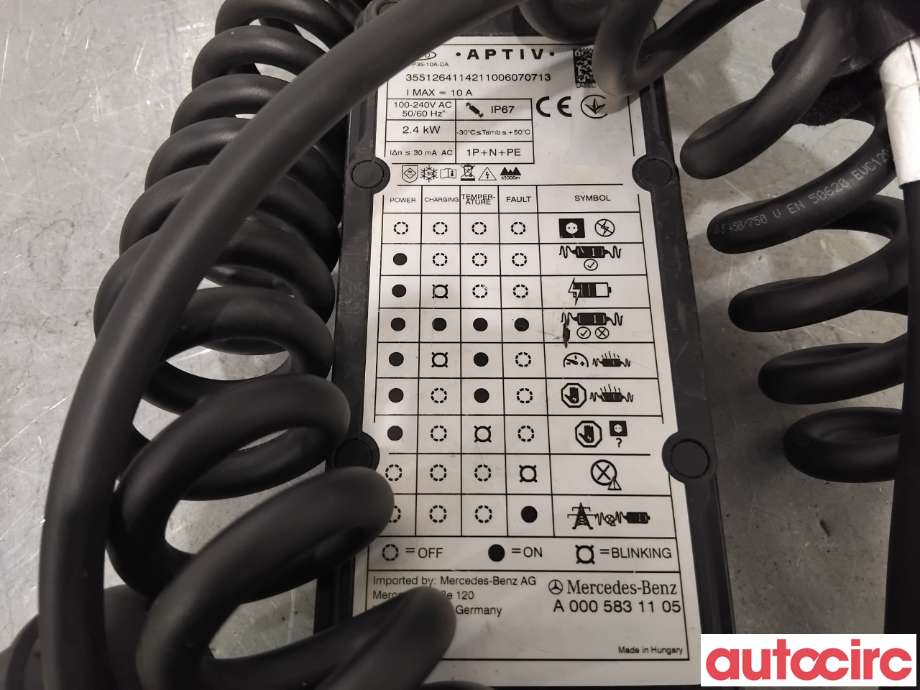 Batterilader kabel til Mercedes EQA 2021-->> (MERCEDES|A0005831105|13965800|A0005834903)