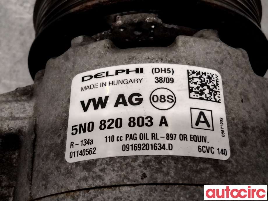Aircondition kompressor til Škoda Yeti 2009-2013 (Fase 1) (SKODA|5N0820803C|6CVC140|1K0820808F)