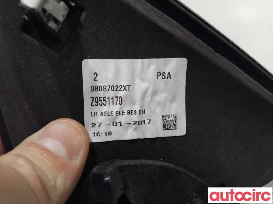 Speil venstre til Citroën Jumpy 2016-->> (Type III)  (CITROEN|98087022XT|)