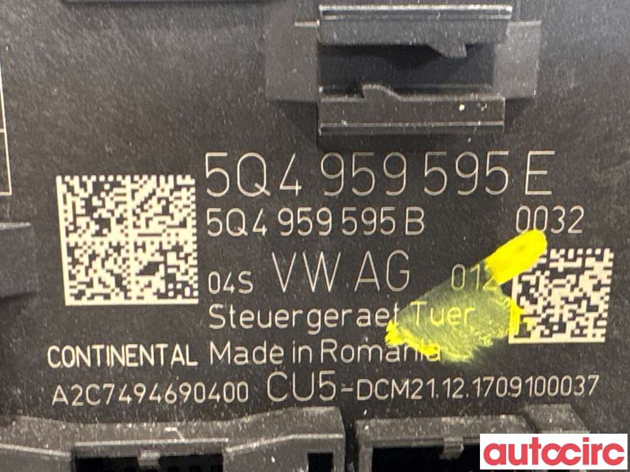 Styreenhet dør venstre foran til Škoda Superb 2015-->> (Type III) (SKODA|5Q4959595E|A2C7494690400)