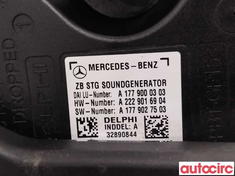 Høyttaler motorlyd, AVAS (Acoustic Vehicle Alerting System) til Mercedes A-Klasse 2018-->> (W177) (W177) (MERCEDES|A1779000303|32890844|A2239016902)