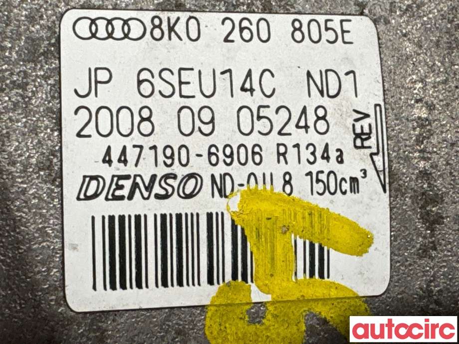 Aircondition kompressor til Audi A4 2007-2014 (Type IV) (B8) (B8) (AUDI|8K0260805L|447190-6906|8K0260805E)