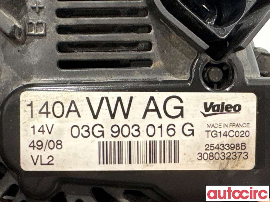 Dynamo til Audi A4 2007-2014 (Type IV) (B8) (B8) (AUDI|03G903016GX|TG14C020|03G903016G)