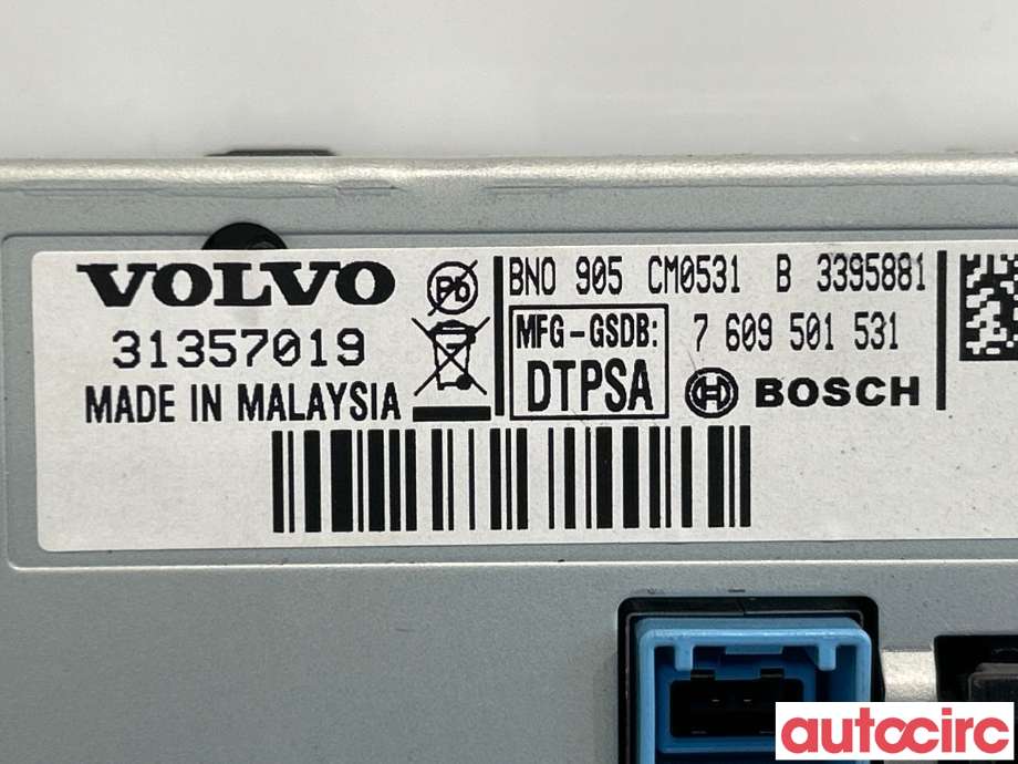 Multimedia display (MCU - Media Controller Unit) til Volvo V70 2007-2013 (Type III, Fase 1)  (VOLVO|36001984||31357019)